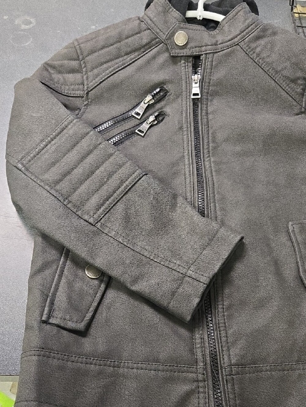 Urban Republic Black Faux Leather Moto Jacket with Hood - Picture 5 of 10